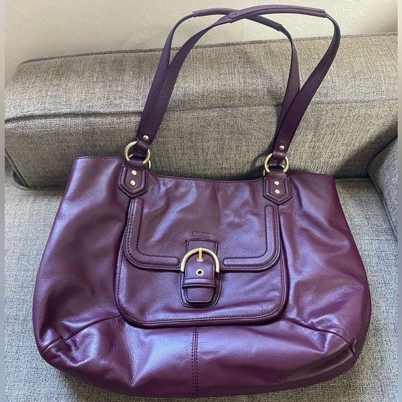 Coach Handbags - Vintage COACH, Campbell Belle Bordeaux Leather Carryall Shoulder Bag Purse